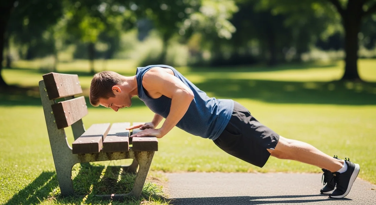 3. 가슴 하부 라인을 잡아주는 인클라인 푸쉬업