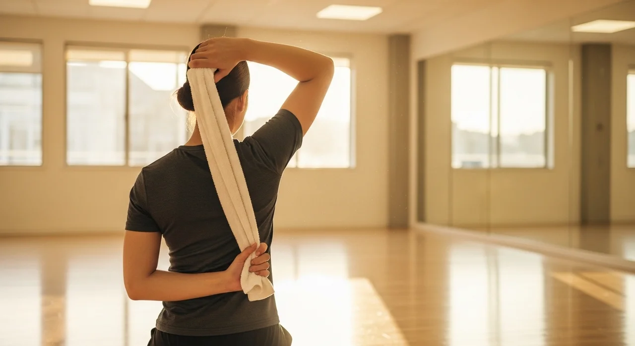 어깨 가동 범위 회복을 위한 수건 스트레칭