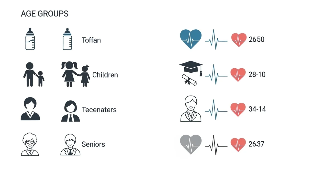 연령대별 맥박수 정상범위 기준표