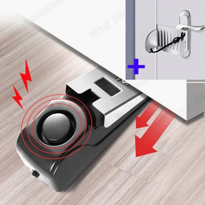 현관출입문 도어경보기 도어락 알람방범벨과 여행용 방문 도어락 잠금장치V2