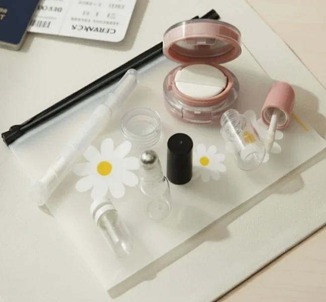 공병세트 6종 화장품 소분용 미니공병 데이지 파우치 여행용
