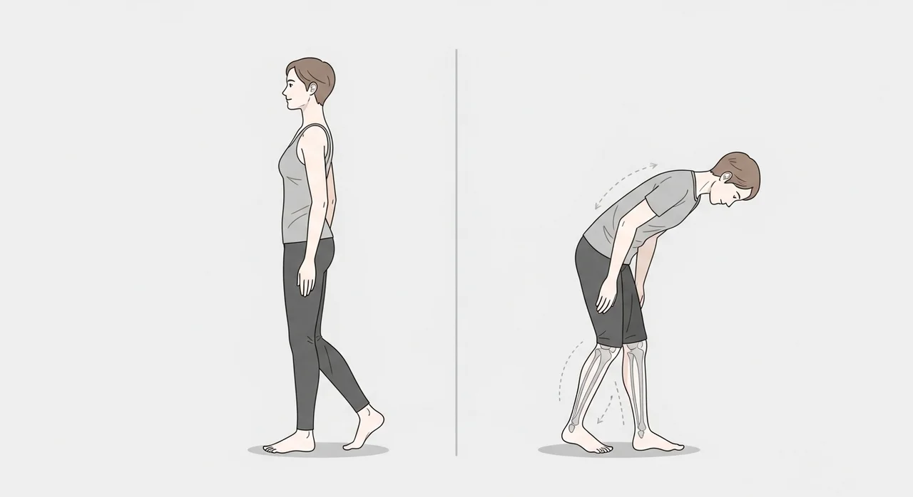 고관절이 뻣뻣할 때 vs 유연할 때의 차이