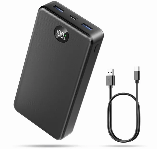 UOOFON 고속충전 대용량 보조배터리 30000mAh PD 22.5W QC3.0 잔량표시 멀티단자 + 20W C타입 케이블