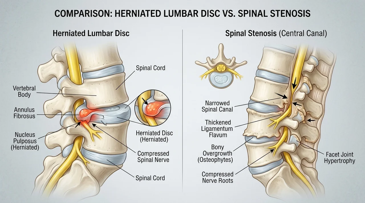 허리 디스크와 협착증 차이, 증상으로 1분 만에 구분하는 법