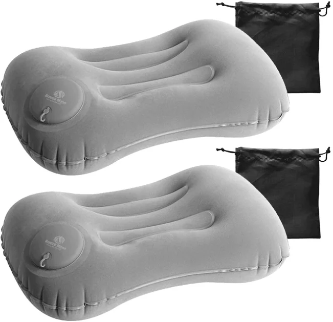 브리즈문 푸시푸시 휴대용 PVC 에어 캠핑베개 2p + 보관 파우치 2p 세트