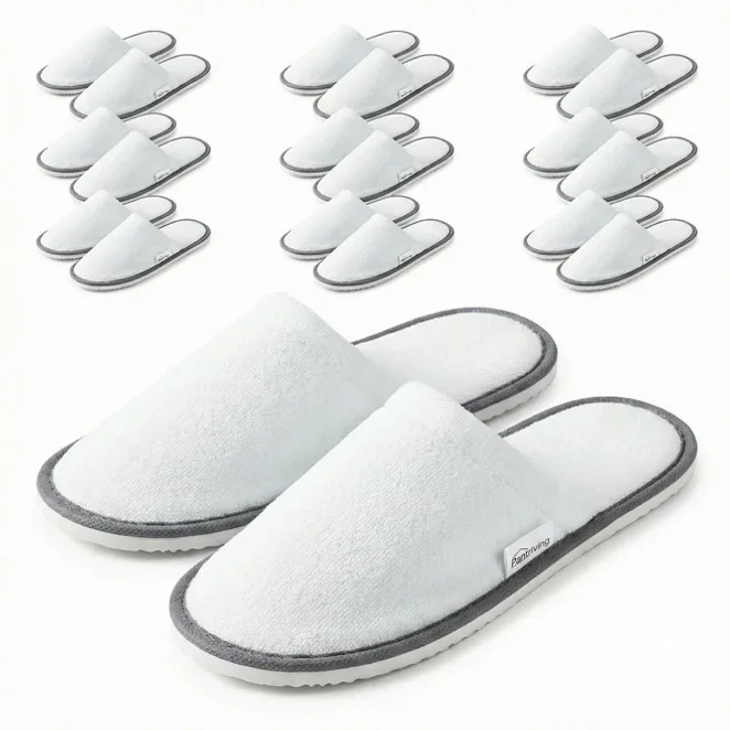 팬트리빙 프리미엄 호텔용 일회용슬리퍼 10켤레 여행 손님 집들이 고급 타올 실내화 위생 슬리퍼 세트