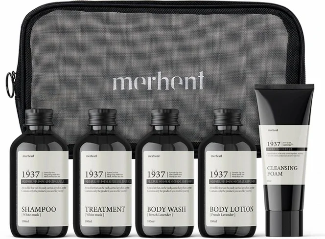 메르헨트 여행용 세면도구 트래블키트 5종 + 매쉬파우치 세트