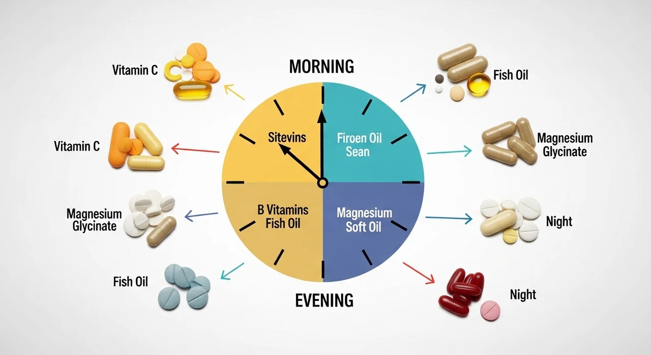 한눈에 보는 영양제 성분별 추천 복용 시간대