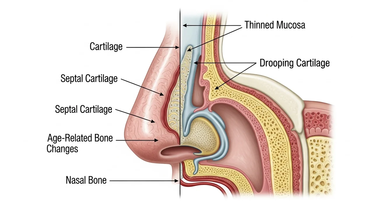 코가 막히는 진짜 이유, 점막의 노화와 해부학적 변화