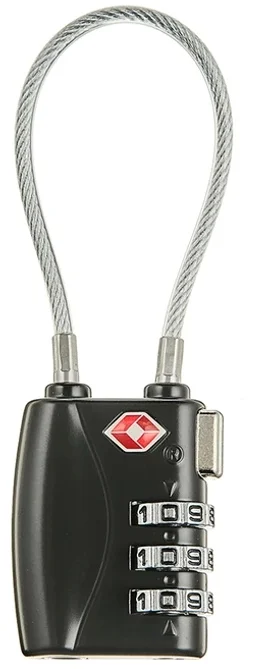 코멧 해외 여행용 와이어 자물쇠 블랙