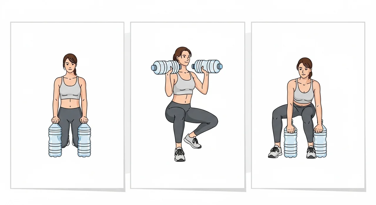 집에서 따라 하는 물병 운동 3단계 루틴