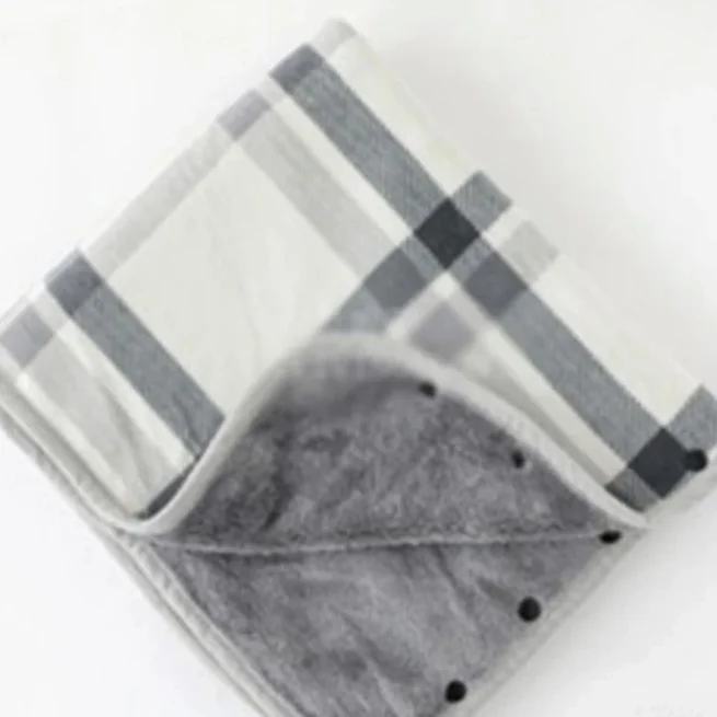 극세사 똑딱이 체크 망토 담요