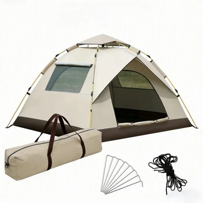 자외선차단 원터치 자동 텐트 2-4인 가족 캠핑 그늘막 텐트 초간편 설치