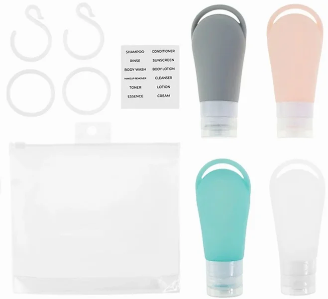 코멧 실리콘 여행용 고리 용기 90ml 4종 세트