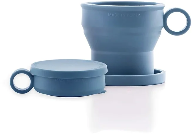 온리빙 접이식 손잡이 실리콘 컵