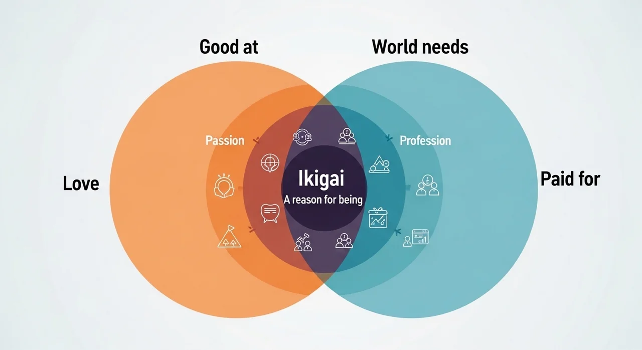 이키가이를 구성하는 4가지 핵심 요소