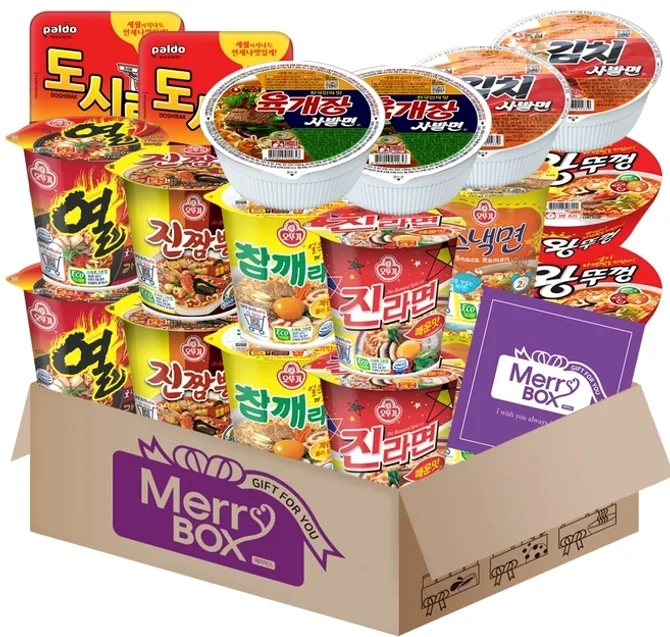 소컵라면18개세트 18호(진라면 매운맛2+열2+참깨2+스낵2+진짬뽕2+도시락2+미니왕뚜껑2+육개장사발면2+김치사발면2)