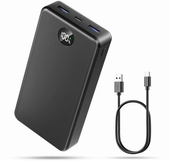 UOOFON 고속충전 대용량 보조배터리 30000mAh PD 22.5W QC3.0 잔량표시 멀티단자 + 20W C타입 케이블