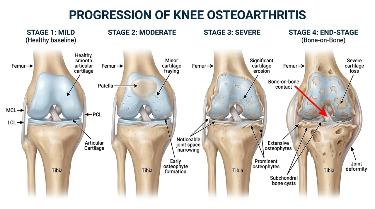 무릎 퇴행성 관절염 단계별 증상 및 치료법 완벽 정리