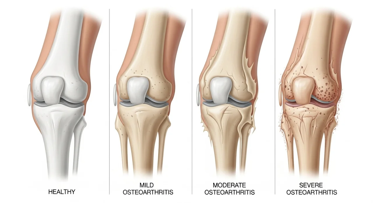 무릎 퇴행성 관절염 1~4단계 상세 비교