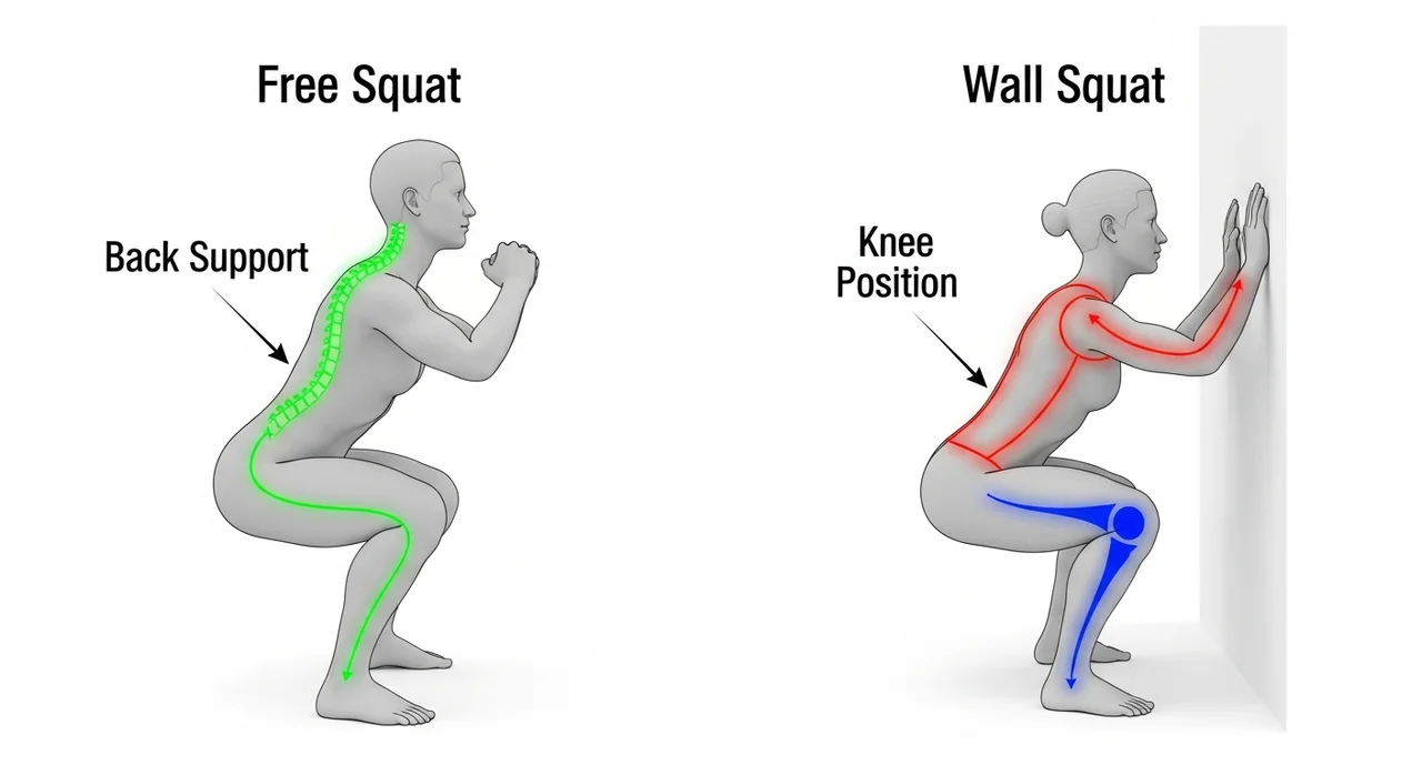 일반 스쿼트 vs 벽 스쿼트, 무엇이 다를까?