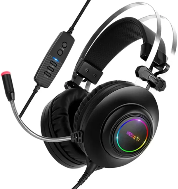 앱코 HACKER 가상 7.1 RGB 진동 노이즈 캔슬링 마이크 3D 초경량 게이밍 헤드셋