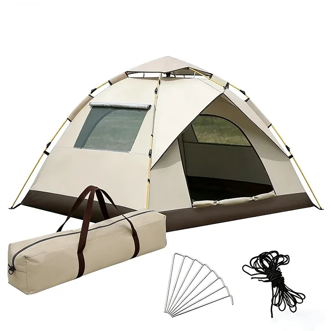 자외선차단 원터치 자동 텐트 2-4인 가족 캠핑 그늘막 텐트 초간편 설치
