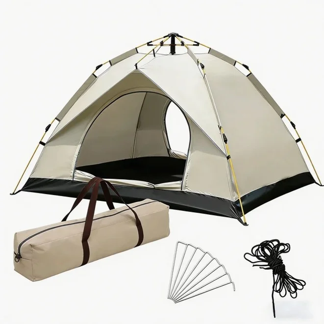 자외선차단 원터치 자동 텐트 2-4인 가족 캠핑 그늘막 텐트 초간편 설치