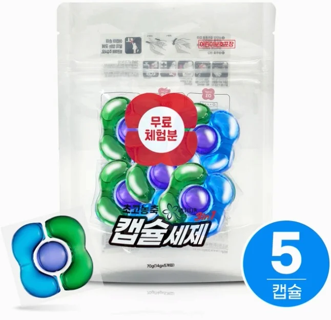 탑스텝 3in1 초고농축 캡슐세제 일반용 드럼용 겸용 1인가구 여행용 캡슐세탁세제