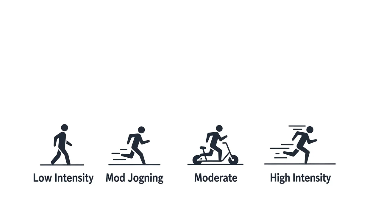 운동 강도와 시간에 따른 효과 비교