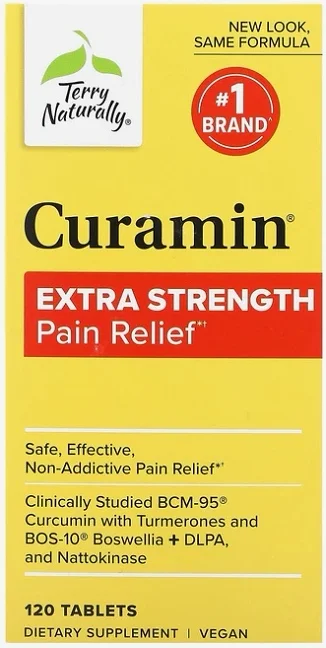 Terry Naturally 큐라민 고 강도 진통제 120 정