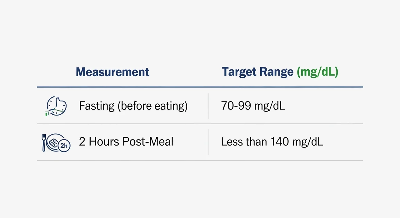 혈당 측정 시기와 목표 수치 한눈에 보기