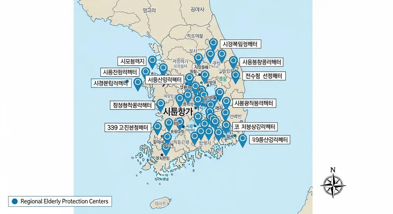 지역별 노인 보호 전문 기관 연락처 정보
