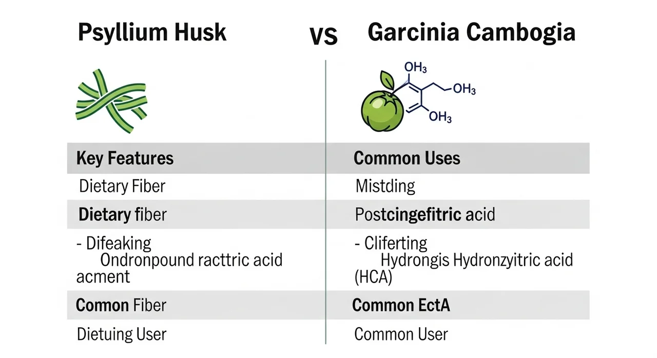 차전자피 vs 가르시니아, 핵심 성분 비교 분석
