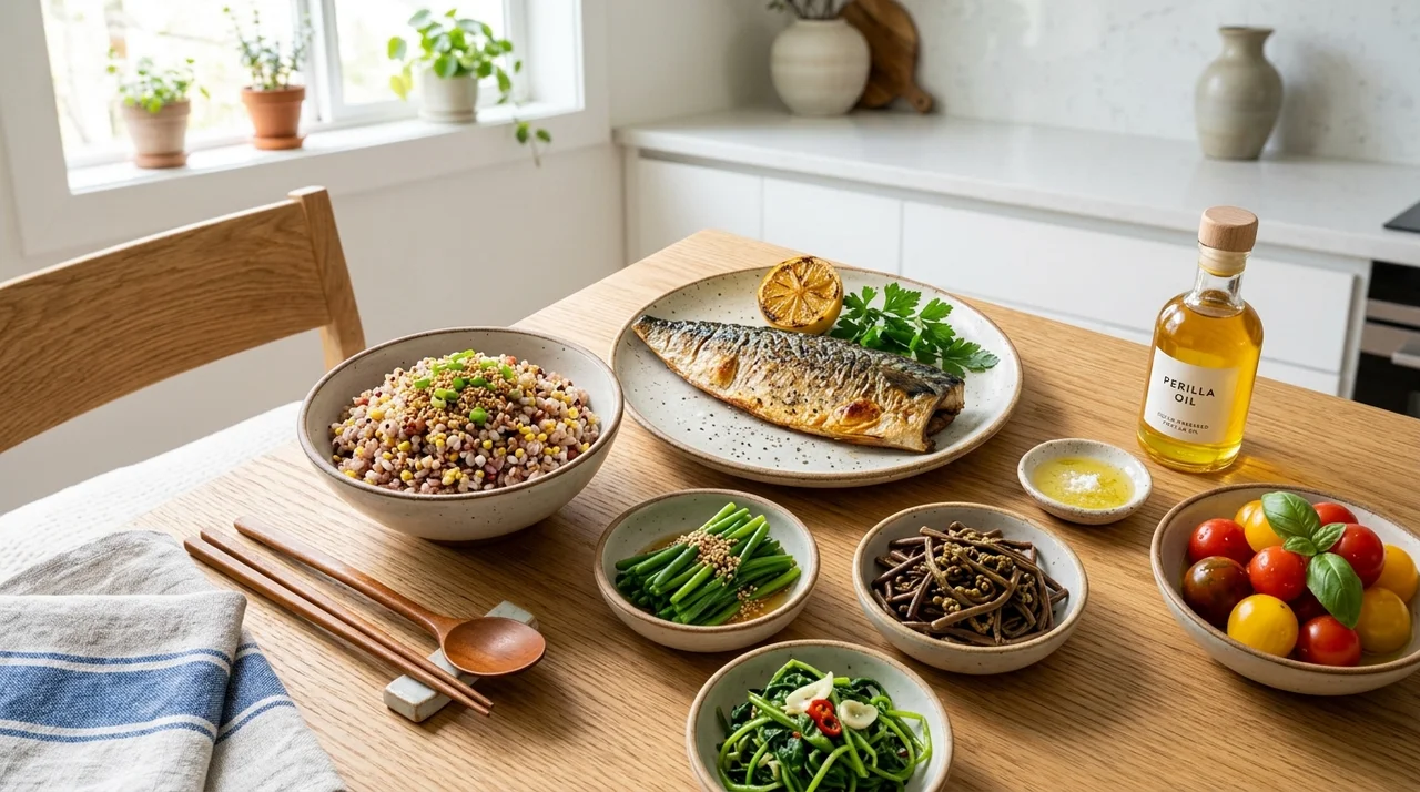 지중해식 식단 한국형 변형 가이드: 들기름과 나물로 만드는 건강 식표