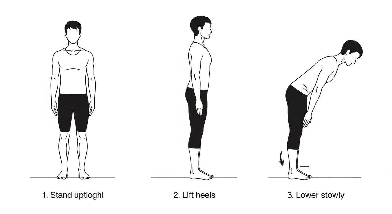 부상 없는 올바른 발뒤꿈치 들기 3단계