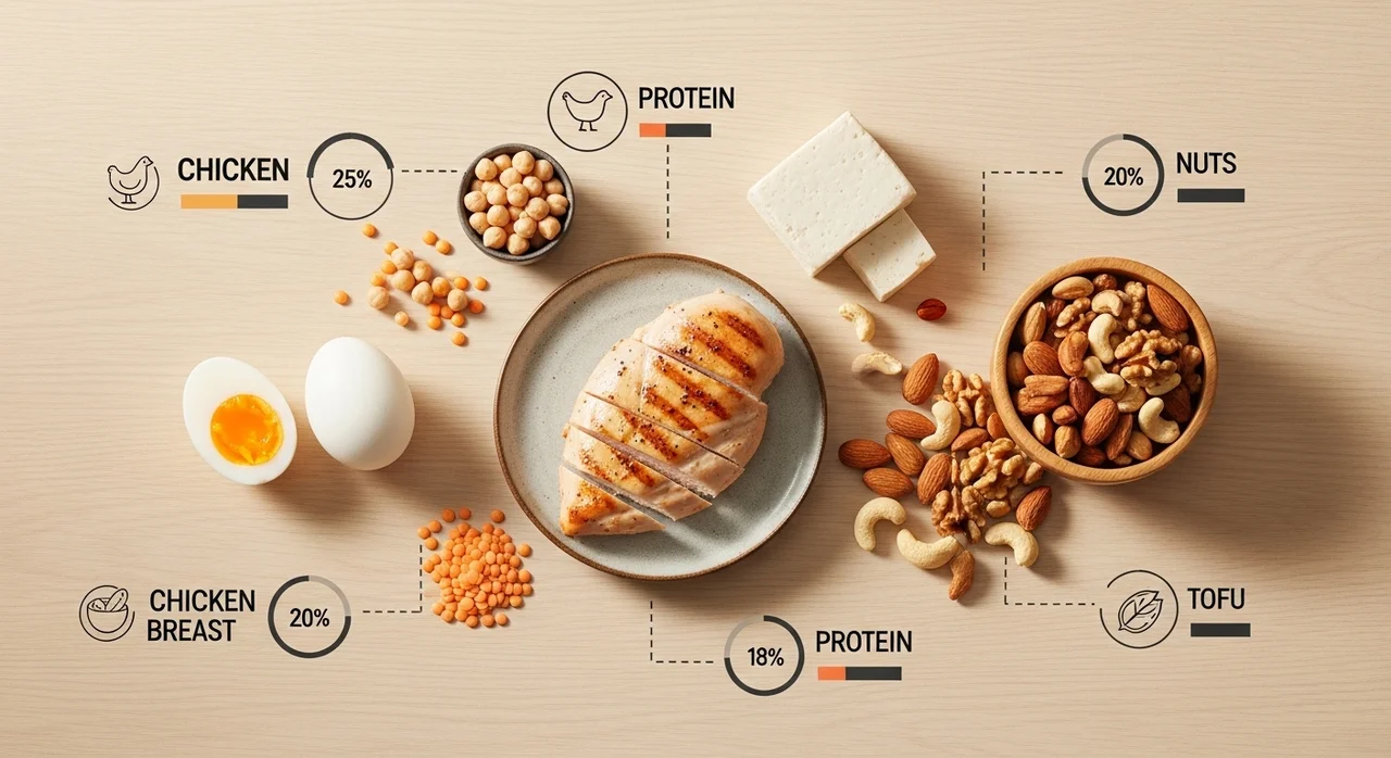 운동 목표에 따른 단백질 섭취 가이드 요약
