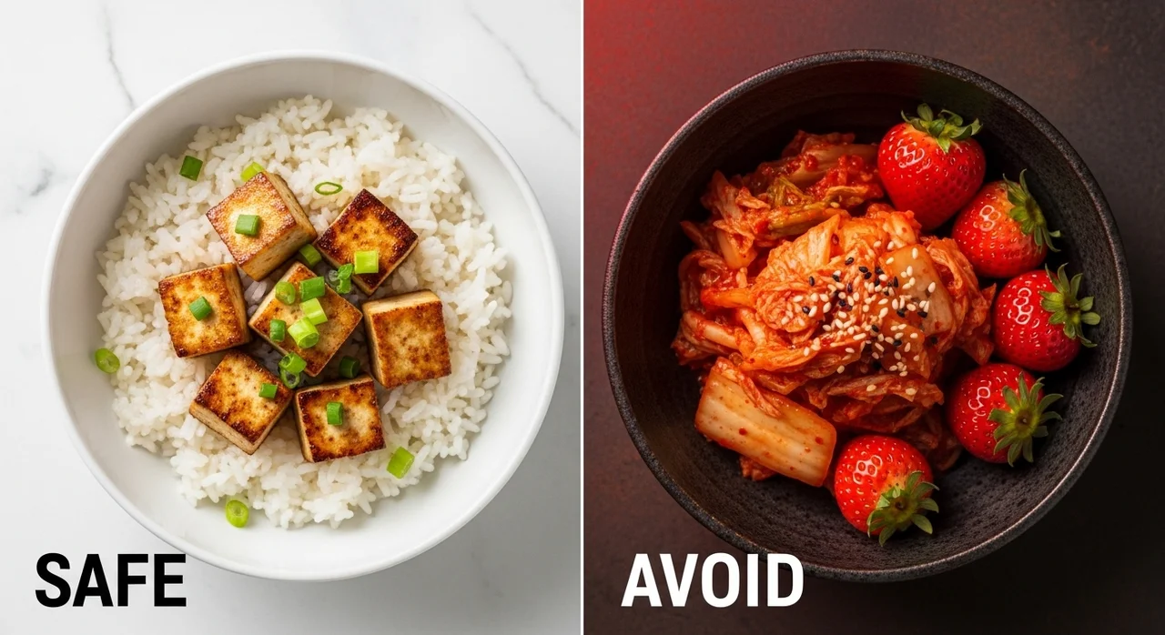 피해야 할 음식과 권장 음식 체크리스트