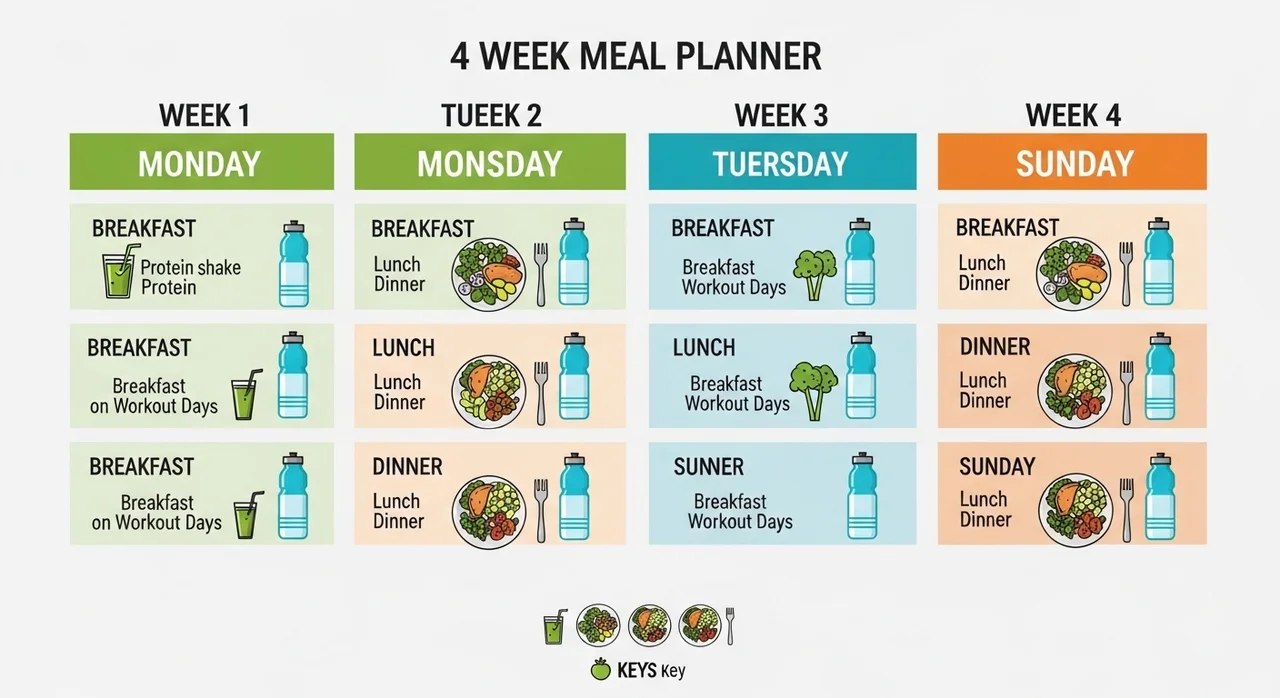 스위치온 다이어트 식단 4주 핵심 요약표