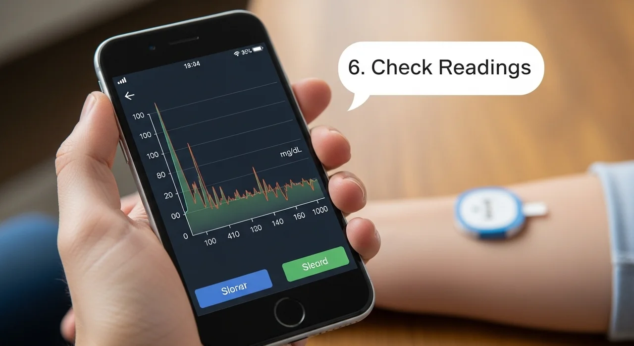 웨어러블 혈당 측정기 사용 방법 4단계