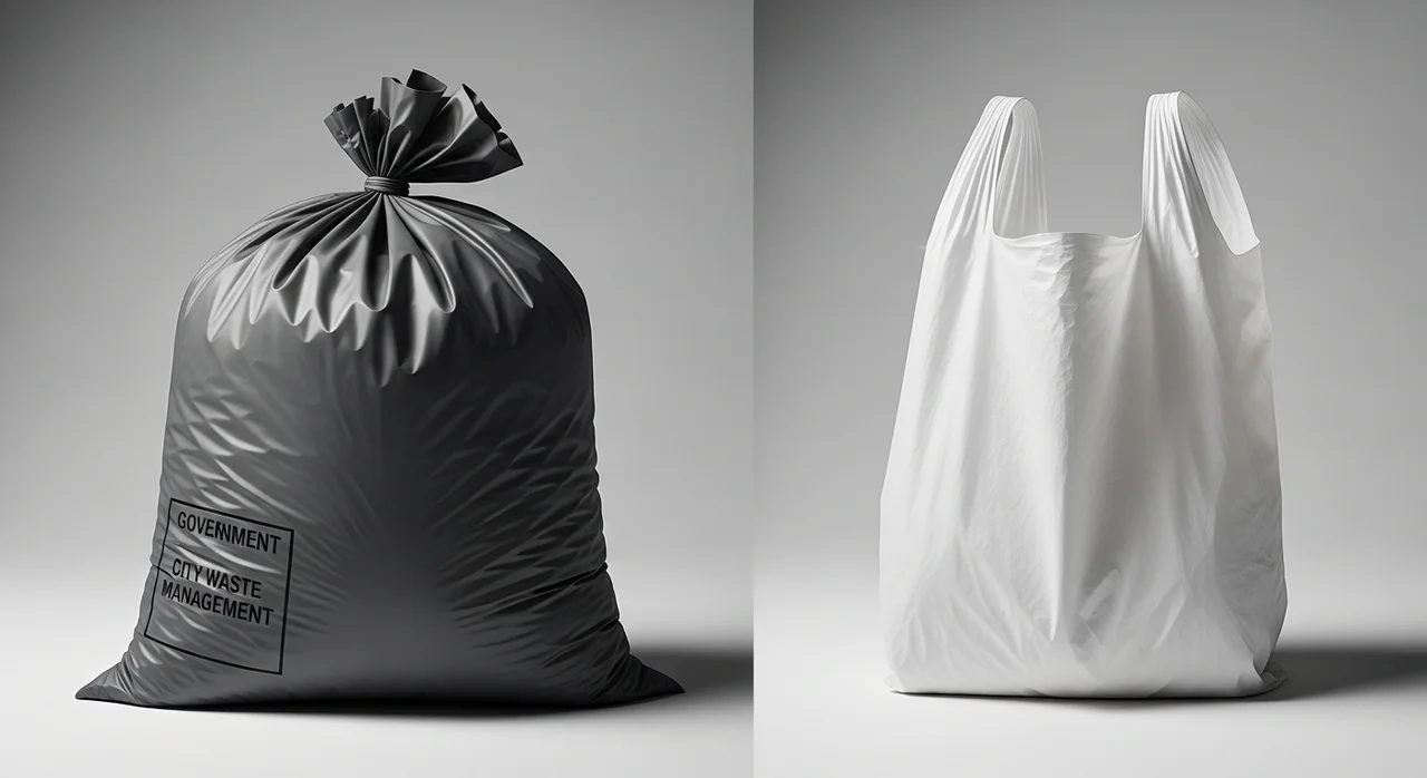 손잡이 비닐봉지 vs 일반 쓰레기 봉투 비교