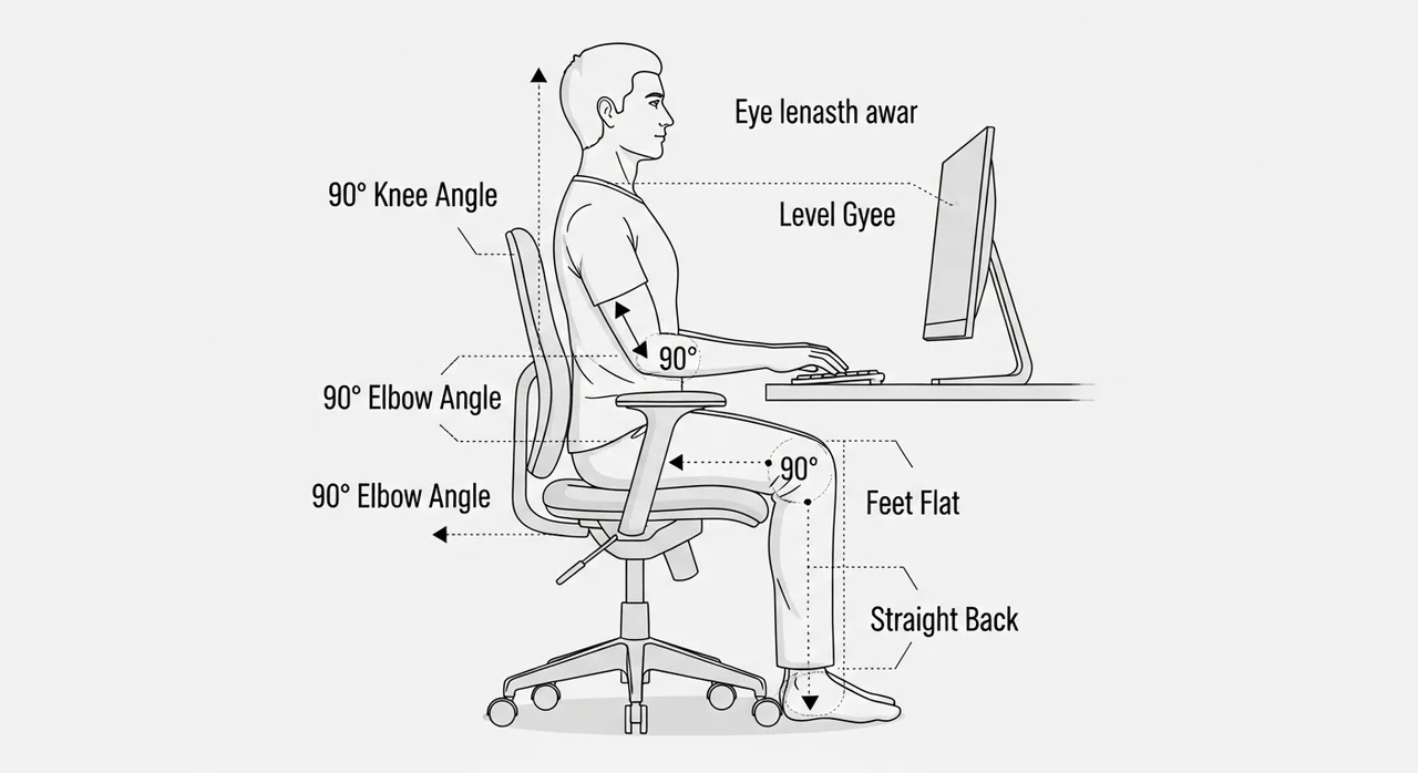 허리 건강을 지키는 의자 세팅 3단계