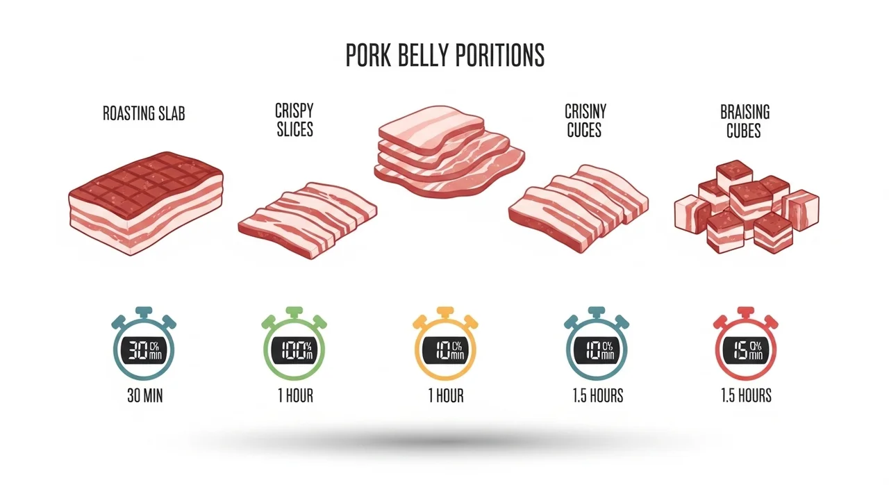고기 무게별 권장 온도 및 시간 요약