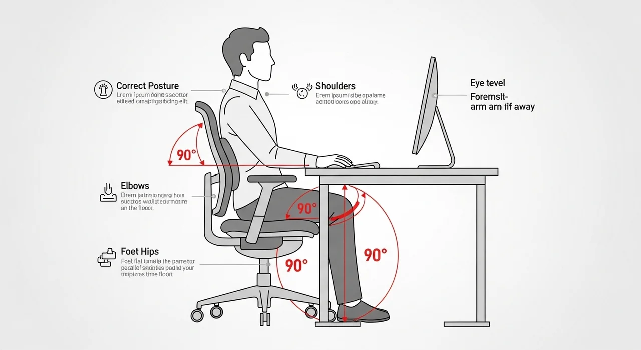 의자만큼 중요한 '바르게 앉는 3단계' 방법