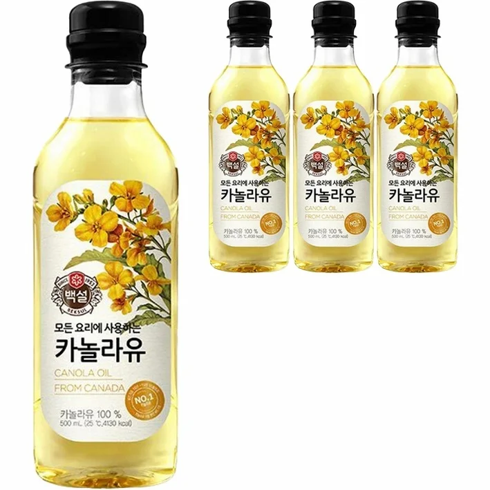 백설 카놀라유, 500ml, 4개
