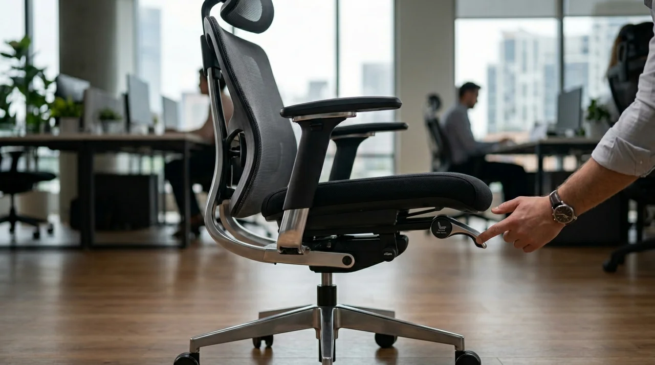 의자 좌판 깊이 조절 효과, 허리 통증 잡는 1cm의 비밀