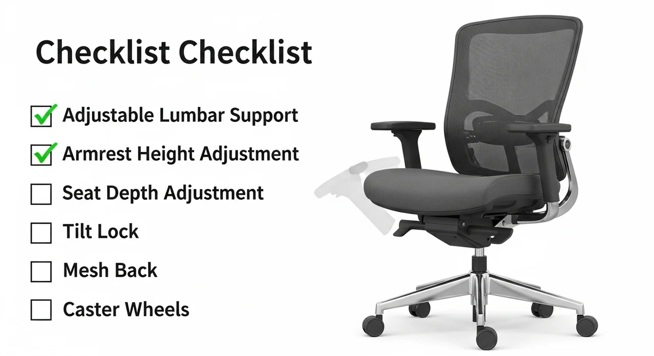 건강한 허리를 위한 의자 체크리스트