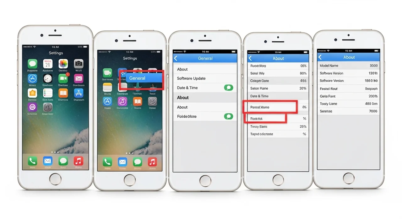 설정 메뉴에서 일련번호 조회하는 순서
