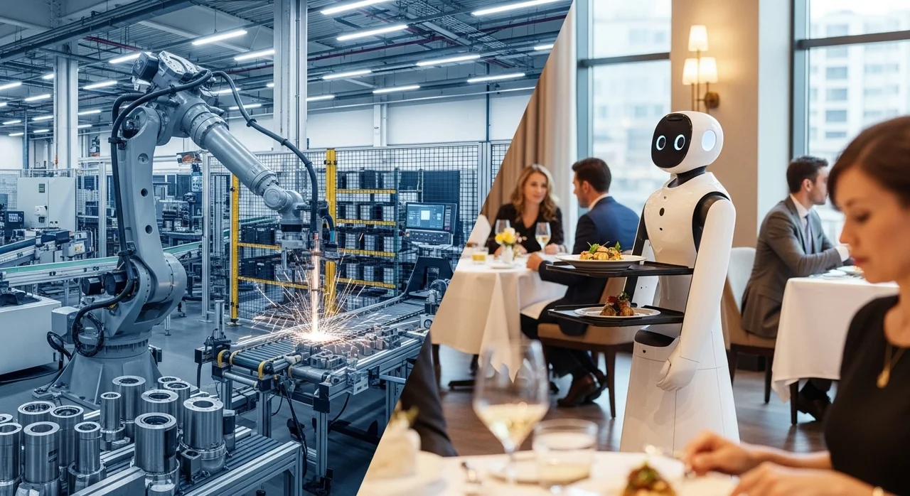 분야별 인공지능 로봇 도입 현황 비교