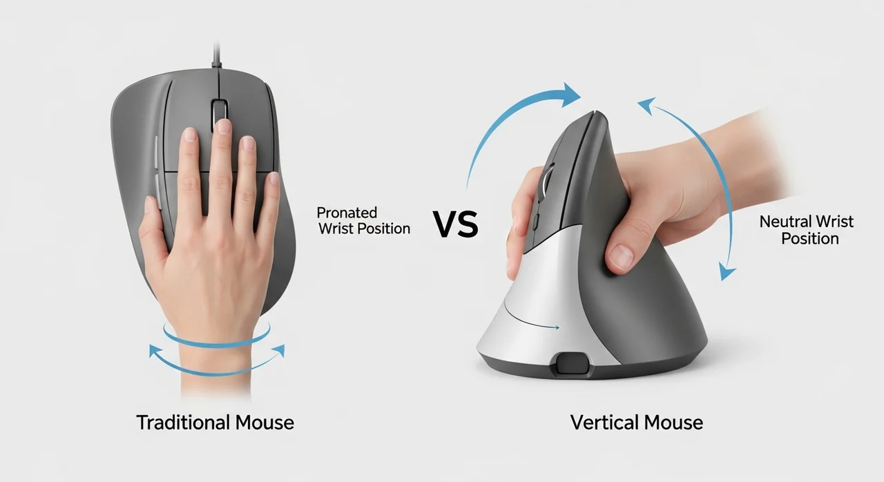 버티컬 마우스 vs 일반 마우스, 무엇이 다른가요?